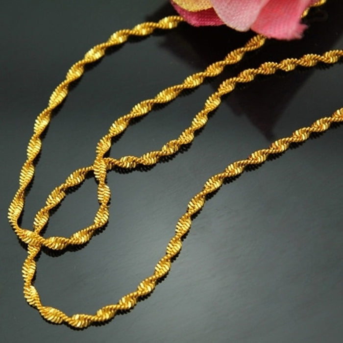 Long Chain Wave Necklace