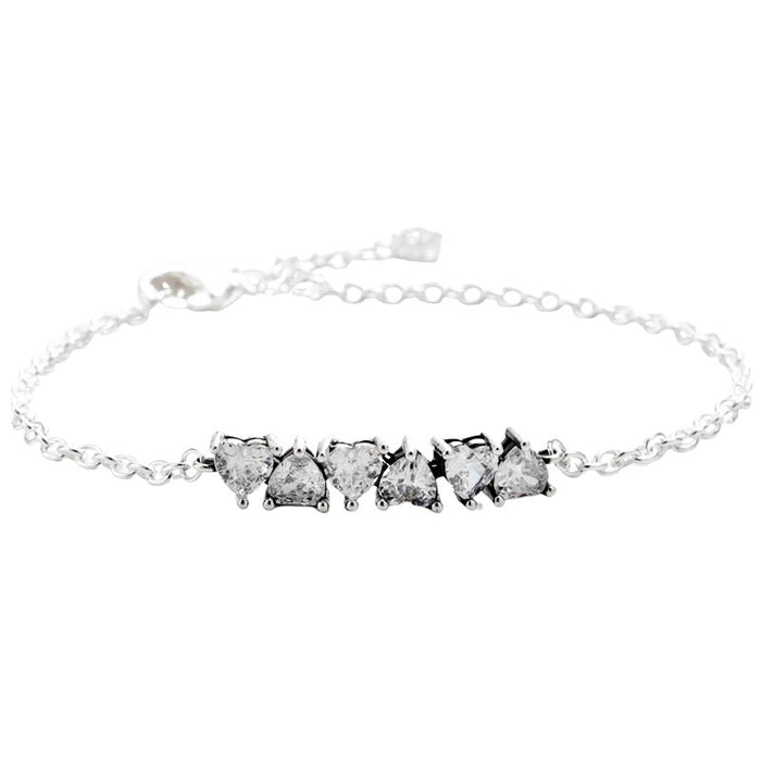 Sterling Silver Sparkling Drops Chain Bracelet