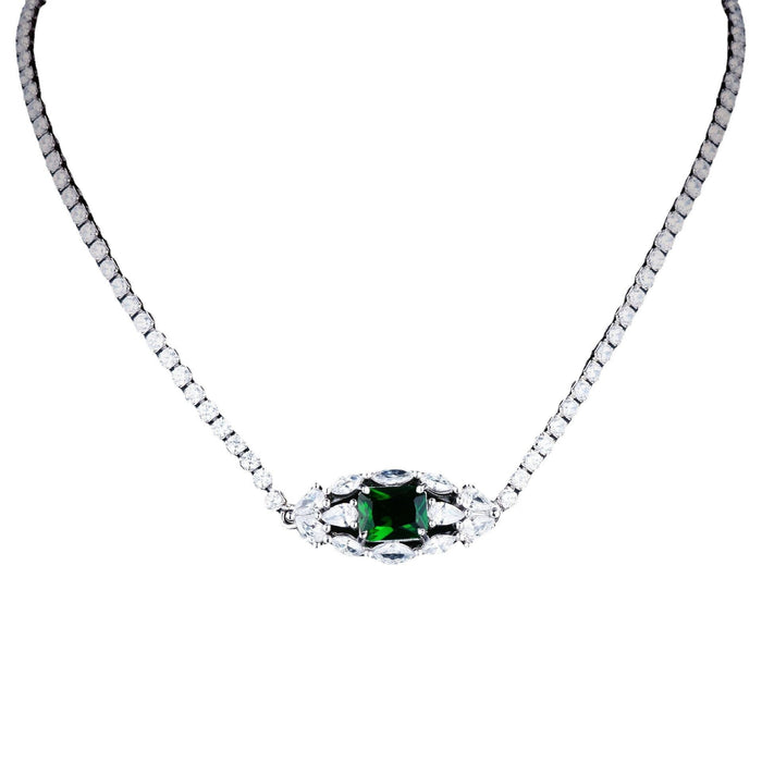 Zircon Diamond Emerald Green Pendant
