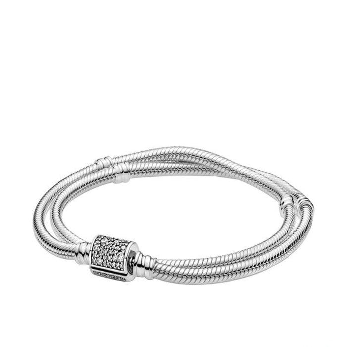 Sterling Silver Crown Chain Fit Bracelet