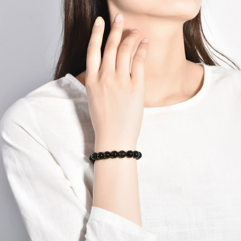 Beaded Blessing Black Stone Bracelet