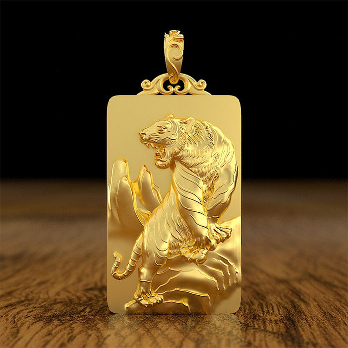 Men's Zodiac Mountain Tiger Pendant