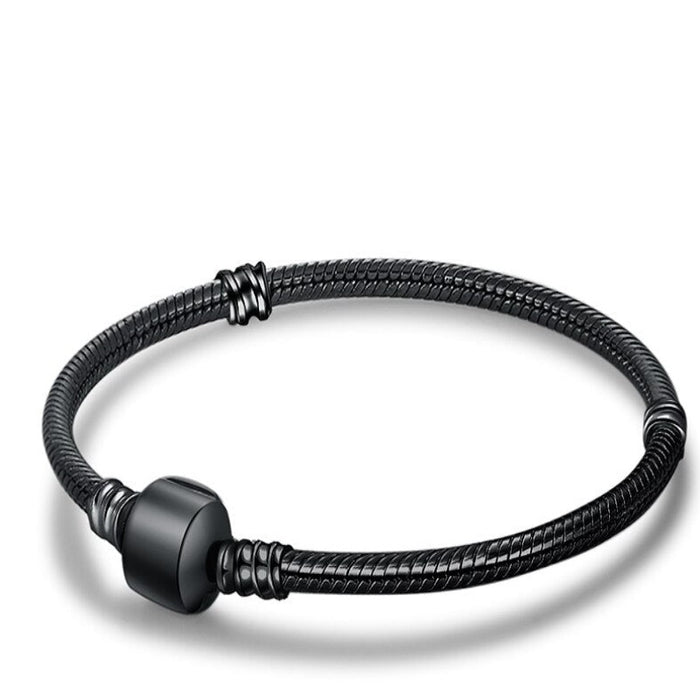 Sterling Silver Barrel Clasp Basic Bracelet