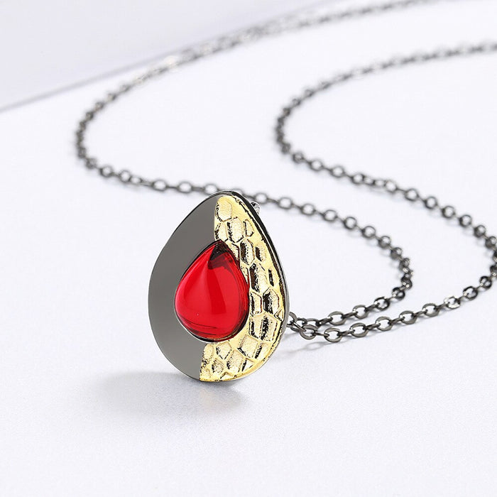 Water Drop Shape Gemstone Pendant Necklace