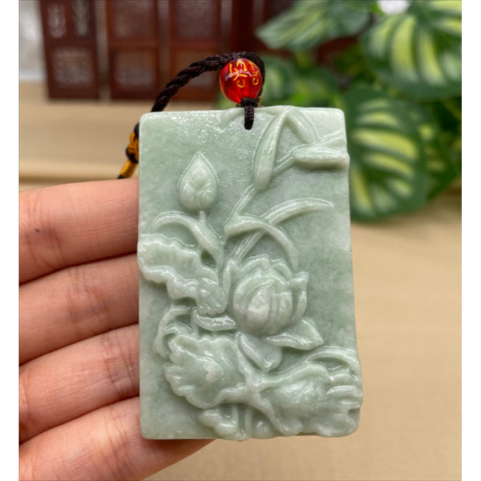 Jade Flowers Bloom and Wealth Pendant