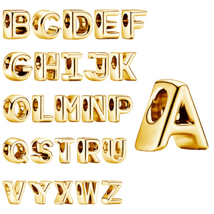 Silver A-Z Alphabet Letter Pandora Charm