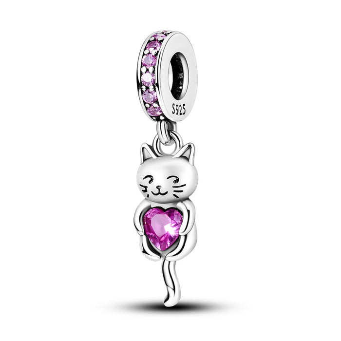 Sterling Silver Zircon Stitch Charms Jewelry For Women