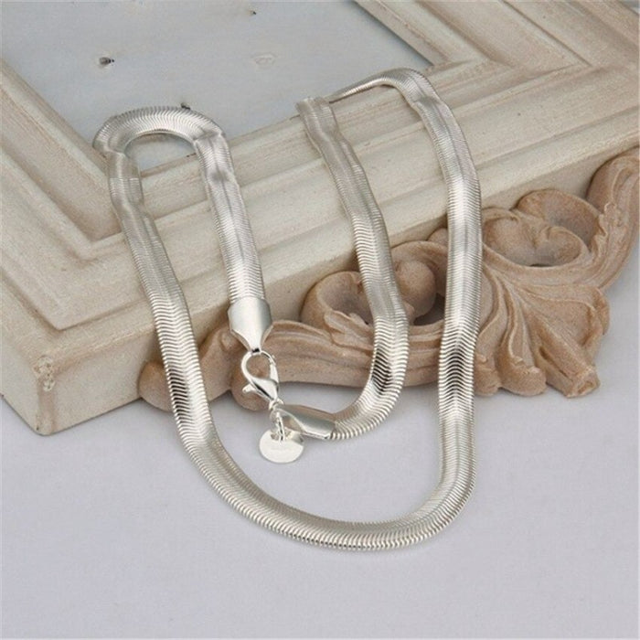 Sterling Silver Necklace Bracelet Jewelry Set For Women