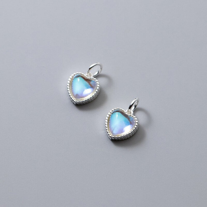 Sterling Silver Opal Heart Pendant