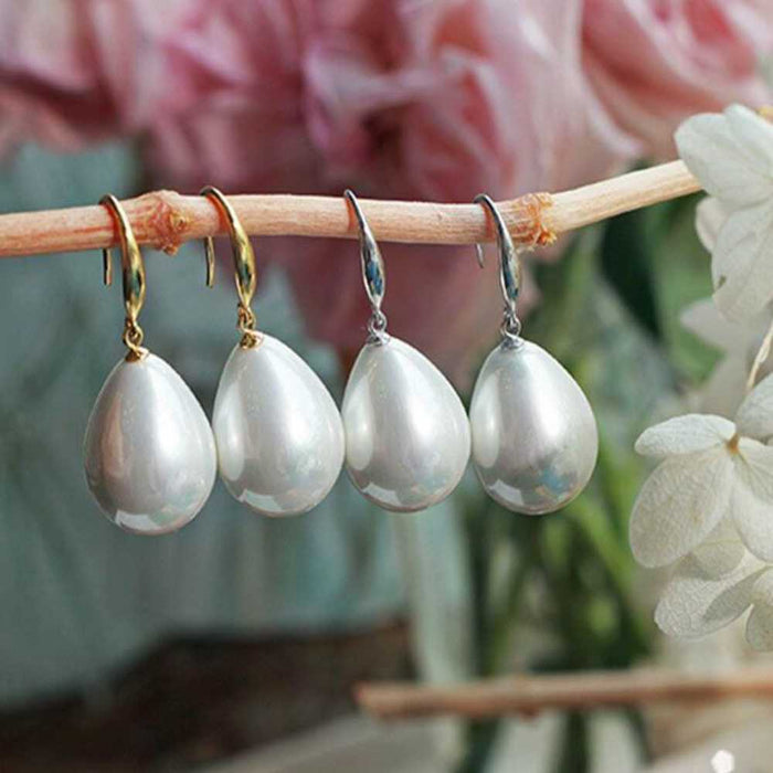 Classic Shell Pearl Drop Earrings