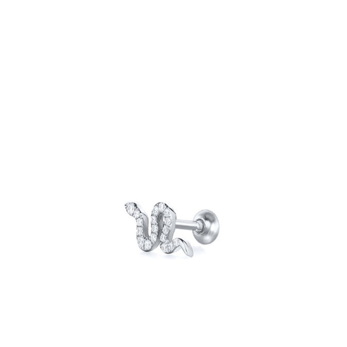 Sterling Silver Zircon Mini Piercing Earrings For Women