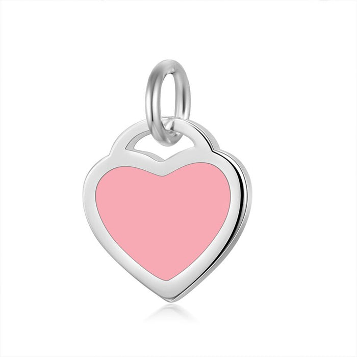 Sterling Silver Glaze Heart Charm Pendant