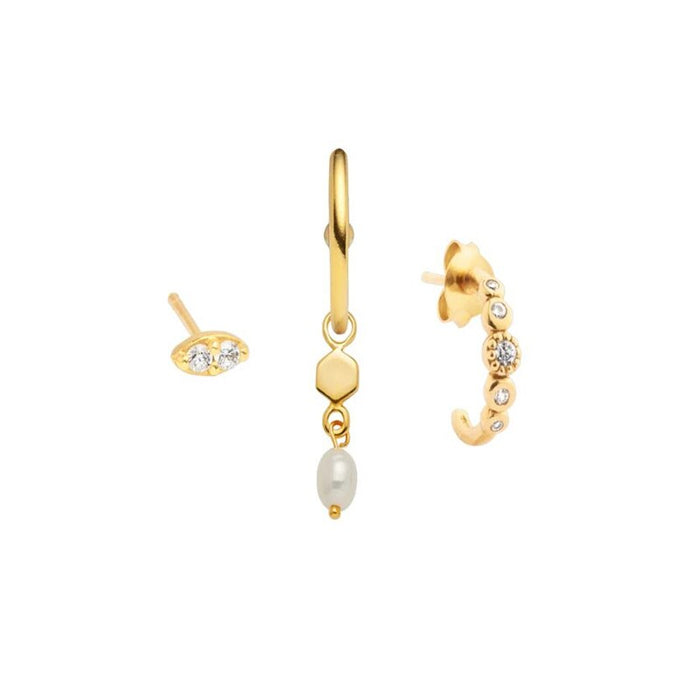 Crystal Charm Hoop Jewelry Set