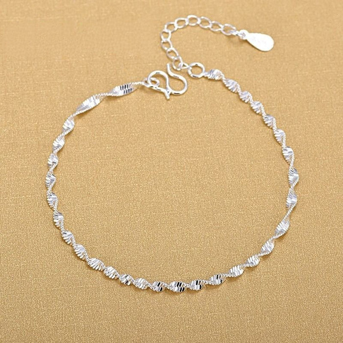 Sterling Silver Adjustable Foot Chain Anklet For Women