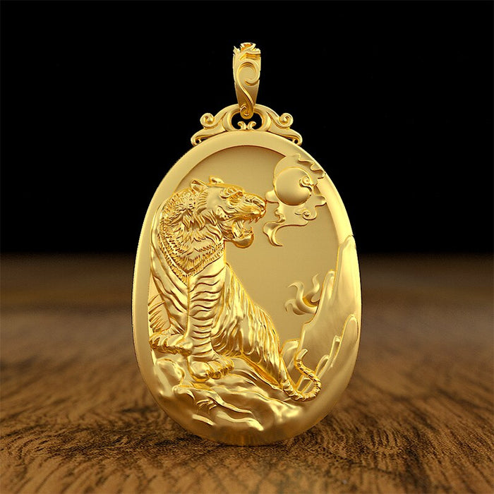 Men's Zodiac Mountain Tiger Pendant