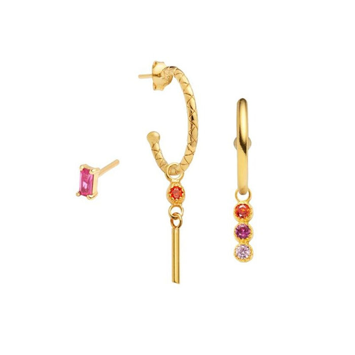Crystal Charm Hoop Jewelry Set