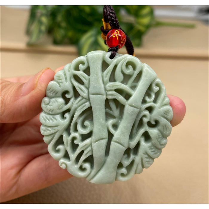 Jade Flowers Bloom and Wealth Pendant