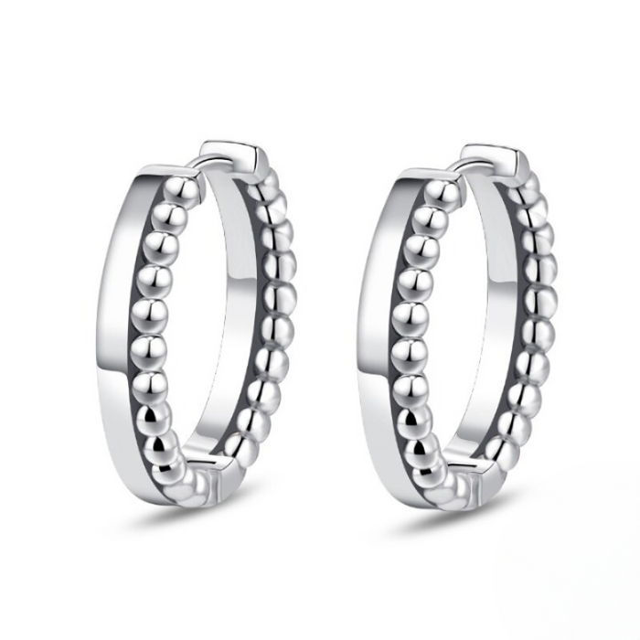 Sterling Silver Charm Double Hoop Earrings For Women