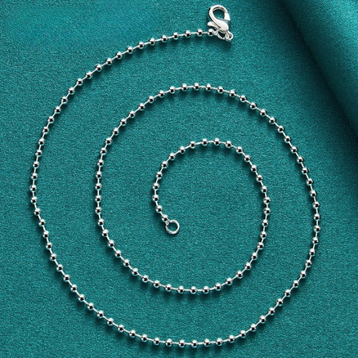 Silver Bead Necklaces Chains For Women