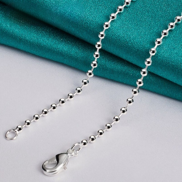 Silver Bead Necklaces Chains For Women