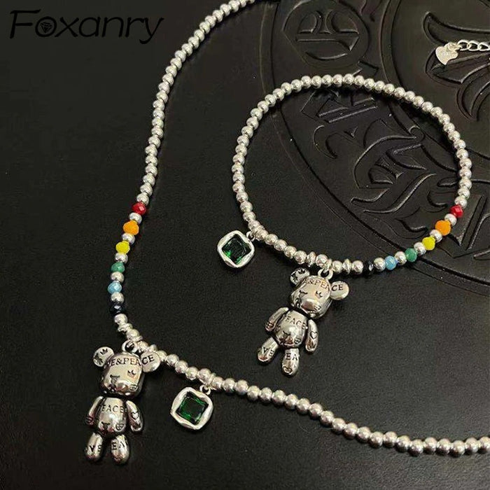 Bead Chain Bracelets Necklace Jewelry Set