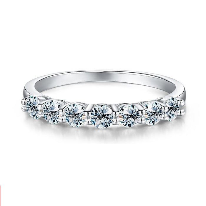 Sterling Silver Shiny Moissanite Ring For Women