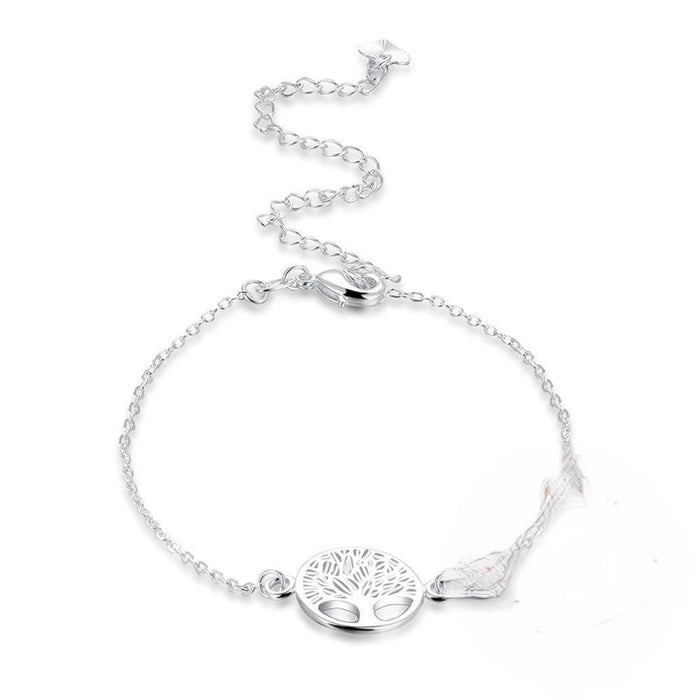 Sterling Silver Tree Of Life Anklet For Women