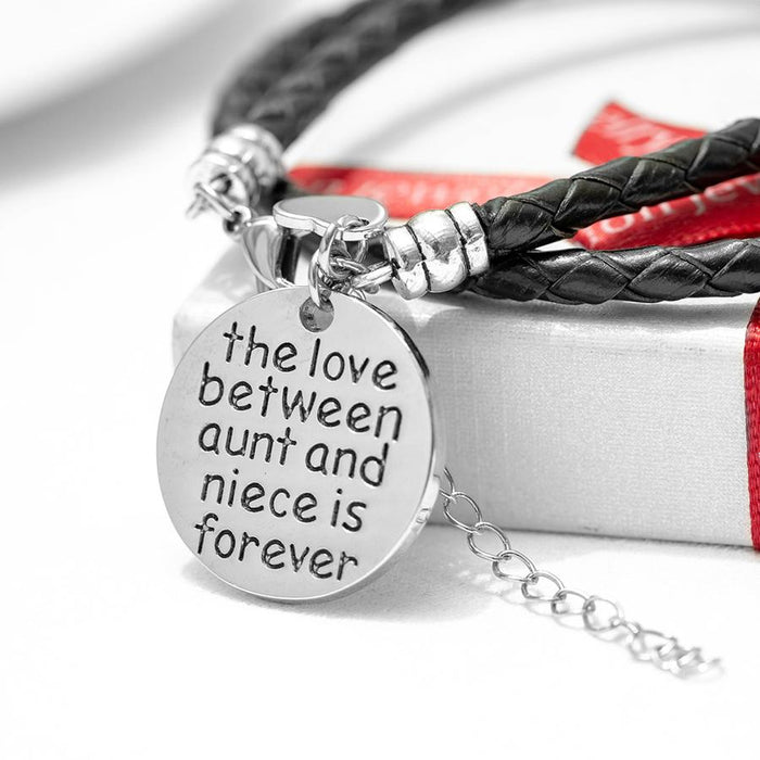 The Love Between Aunt and Niece is Forever - Hand Stamped Bracelet
