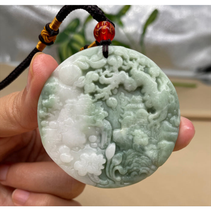 Jade Flowers Bloom and Wealth Pendant