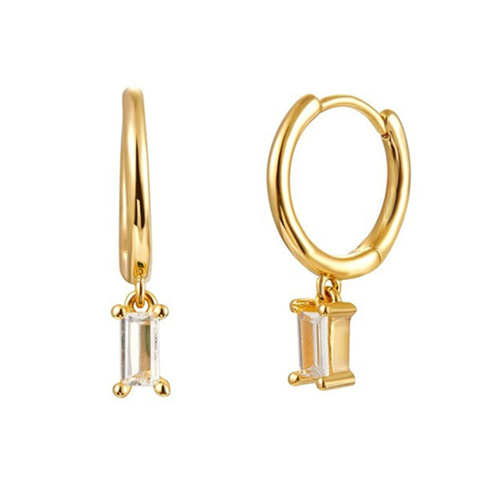 Zircon Tassel Stud Hoop Earrings For Women