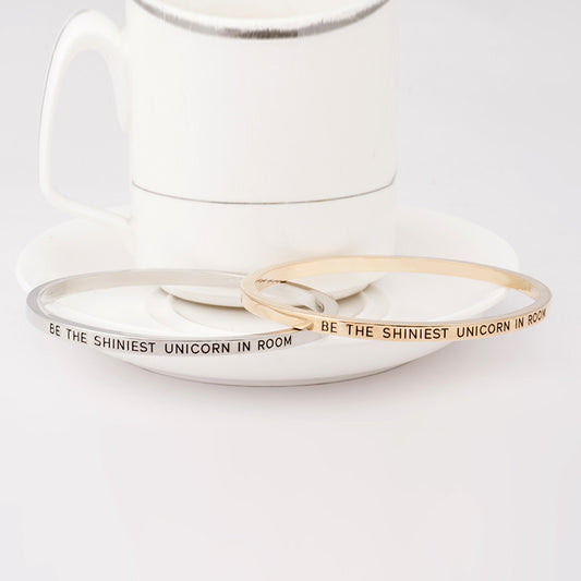Be the Shiniest Unicorn in Room Engraved Bangle - Ashley Jewels - 1