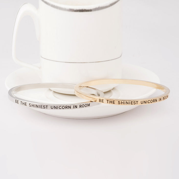 Be the Shiniest Unicorn in Room Engraved Bangle - Ashley Jewels - 1