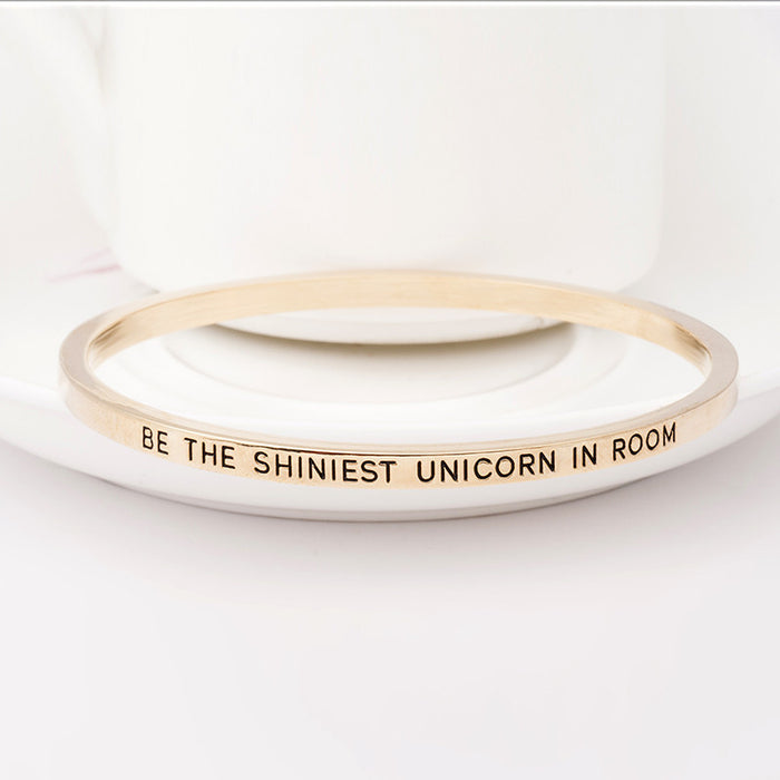 Be the Shiniest Unicorn in Room Engraved Bangle - Ashley Jewels - 4