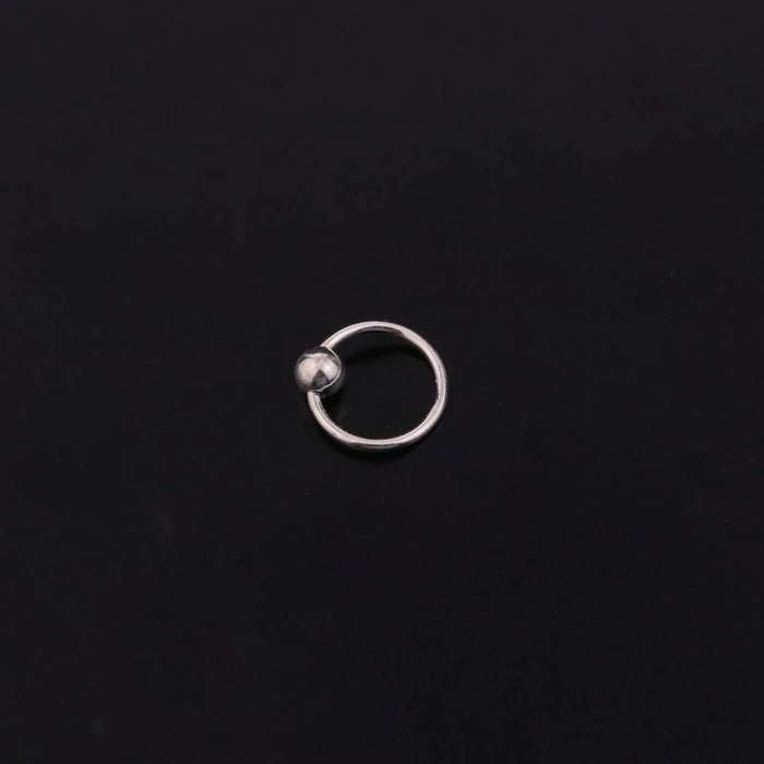 Sterling Silver Round Nose Ring For Women