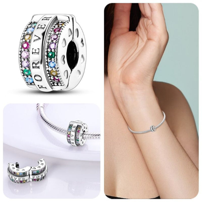 Sterling Silver Beads Bracelets Changing Charm For Women