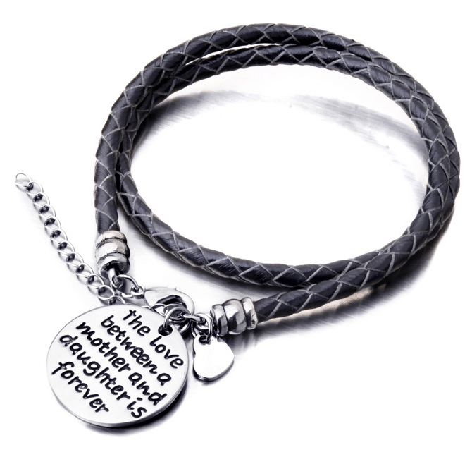 The Love Between a Mother and Daughter is Forever - Hand Stamped Bracelet - Ashley Jewels - 1