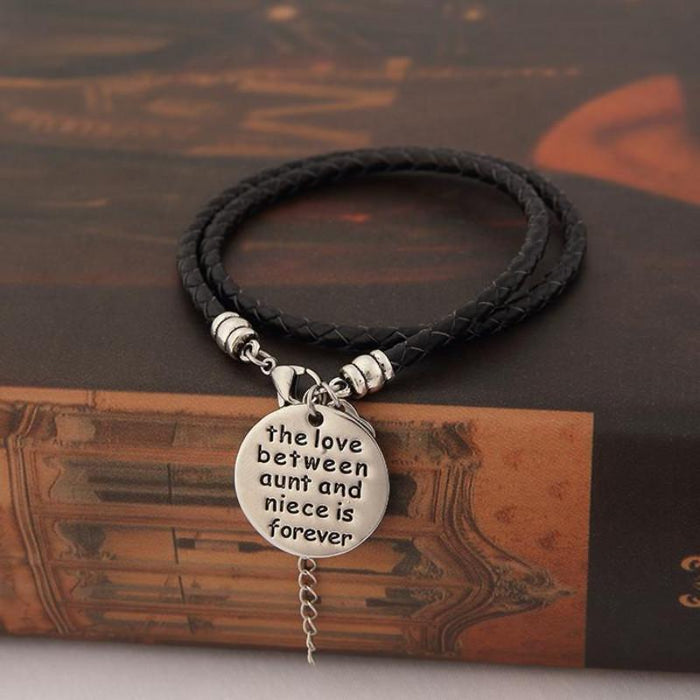 The Love Between Aunt and Niece is Forever- Hand Stamped Bracelet - Ashley Jewels - 1