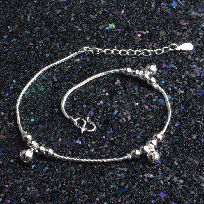 Sterling Silver Two Layers Star Anklet