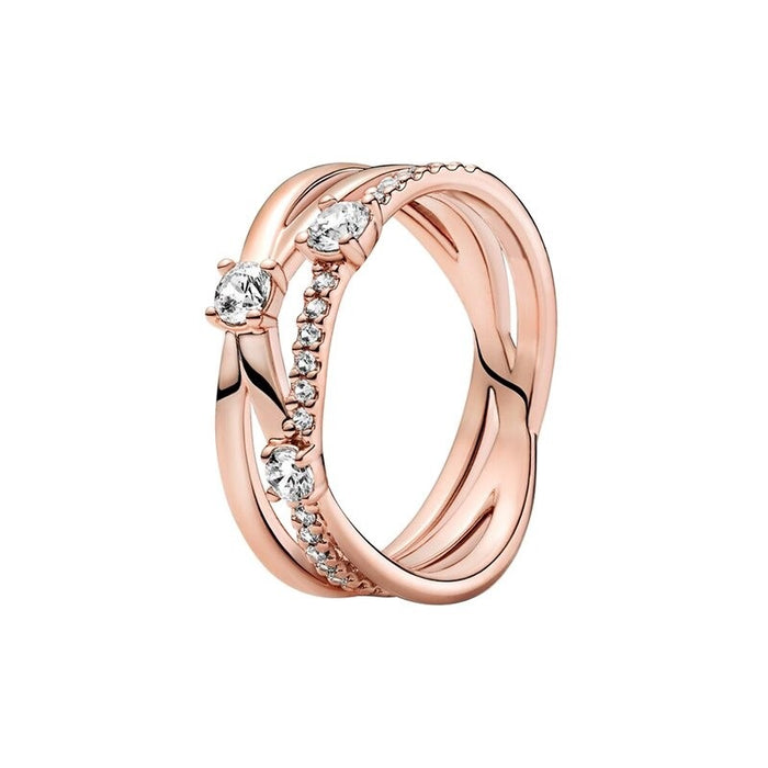 Sterling Silver Zircon Sparkling Stylish Wedding Ring For Women