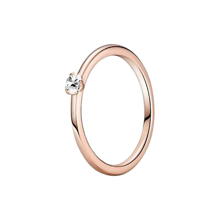 Sterling Silver Rose Gold Sparkling Ring For Women