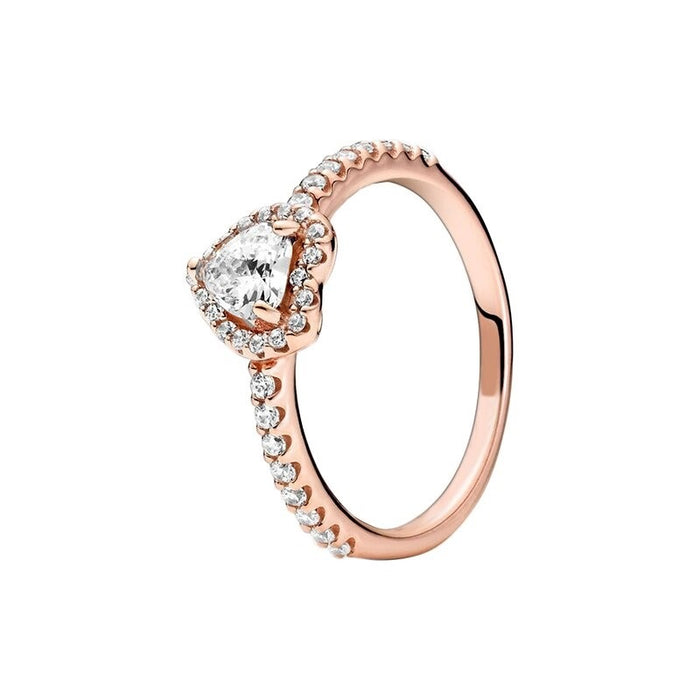 Sterling Silver Sparkling Zircon Ring For Women