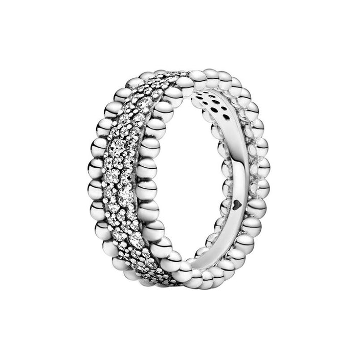 Sterling Silver Sparkling Gem Ring For Women