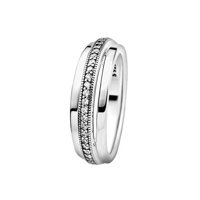 Sterling Silver Sparkling Gem Ring For Women