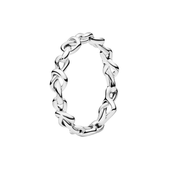 Sterling Silver Clear Zircon Sparkling Ring For Women