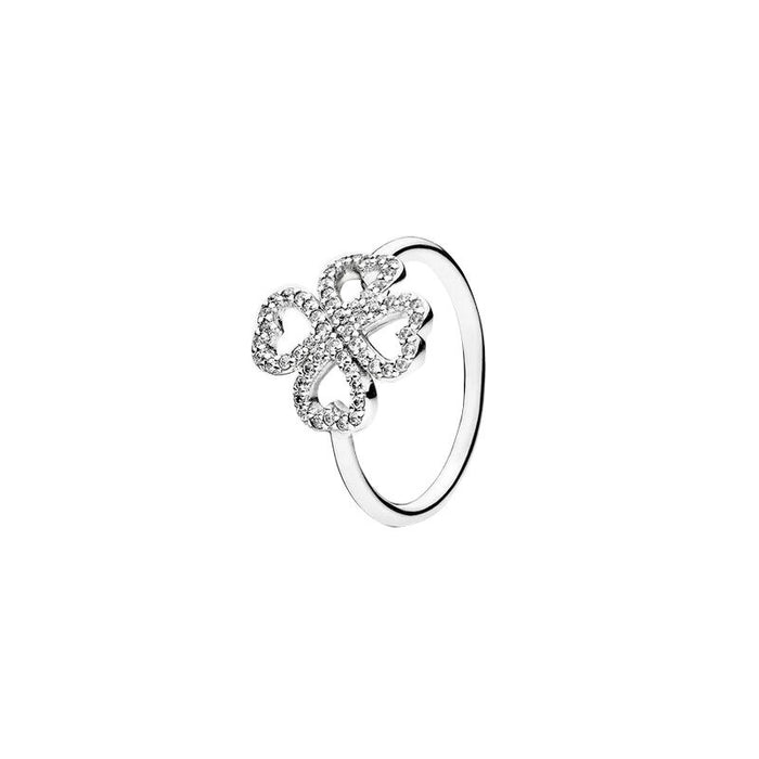 Sterling Silver Zircon Shiny Ring For Women