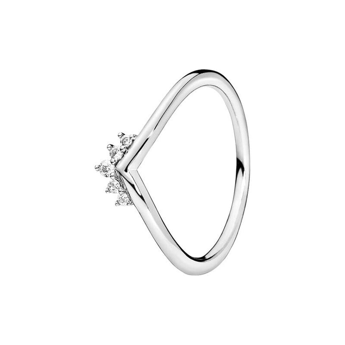 Stylish Sterling Silver Sparkling Gem Ring For Women