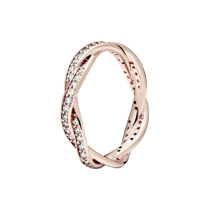 Sterling Silver Zircon Elegant Sparkling Ring For Women
