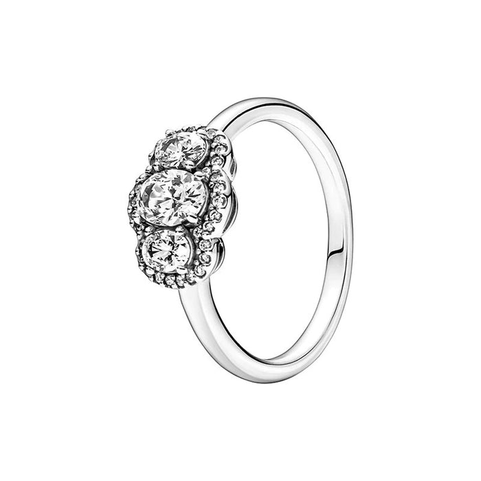 Sterling Silver Zircon Stylish Sparkling Ring For Women
