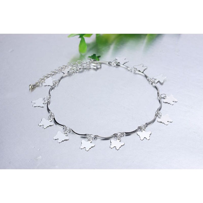 Sterling Silver Chain Pearls Anklets For Women