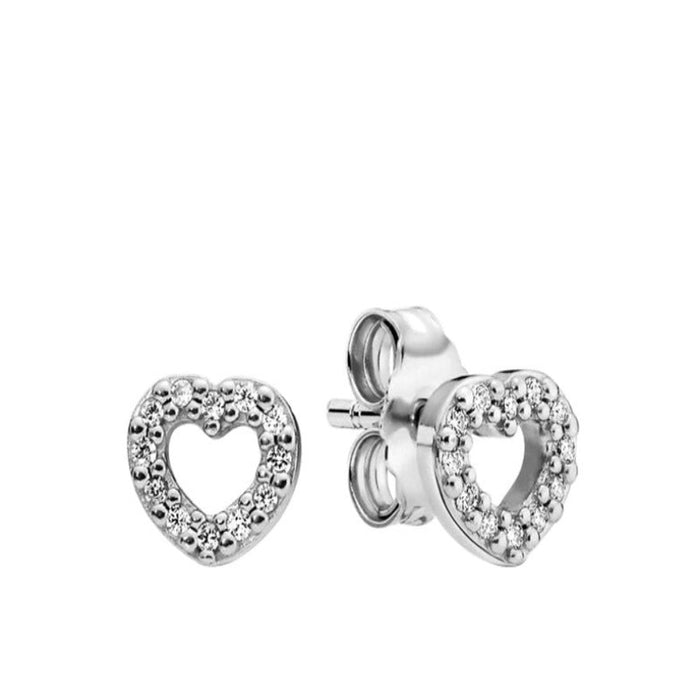 Sterling Silver Sparkling Stud Women Earrings